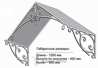 Кованый козырек №23 в Екатеринбурге фото
