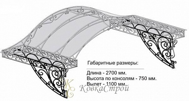 Кованый козырек №22 в Екатеринбурге фото
